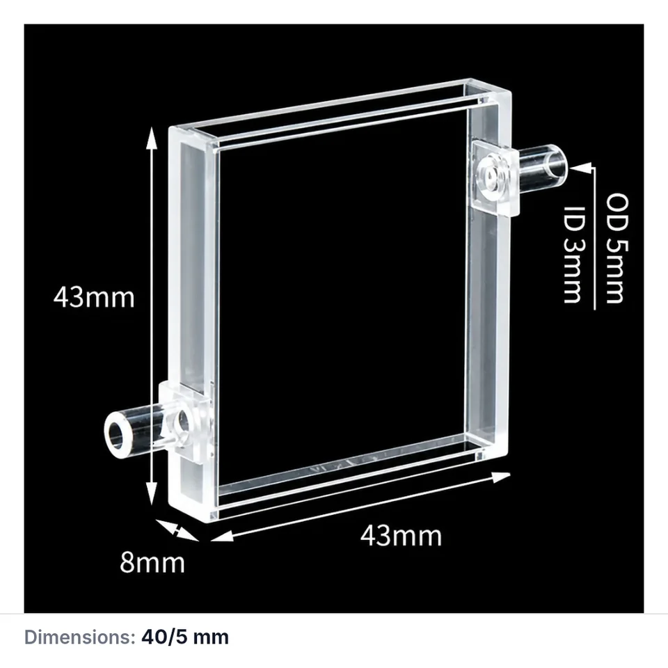 MQQFC119 rectangular quartz flow cell with 40 mm and 5 mm nominal paths